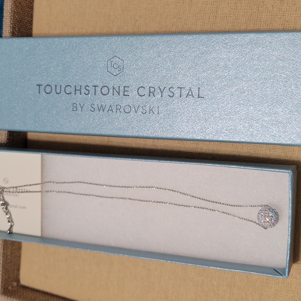 TCS pave ball necklace Swarovski